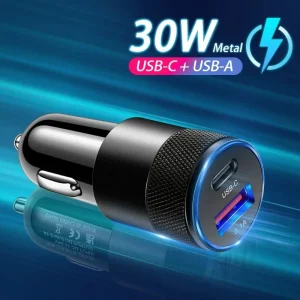 WIWU QC029 30W NANO DUAL FAST CAR CHARGER- TITANIUM